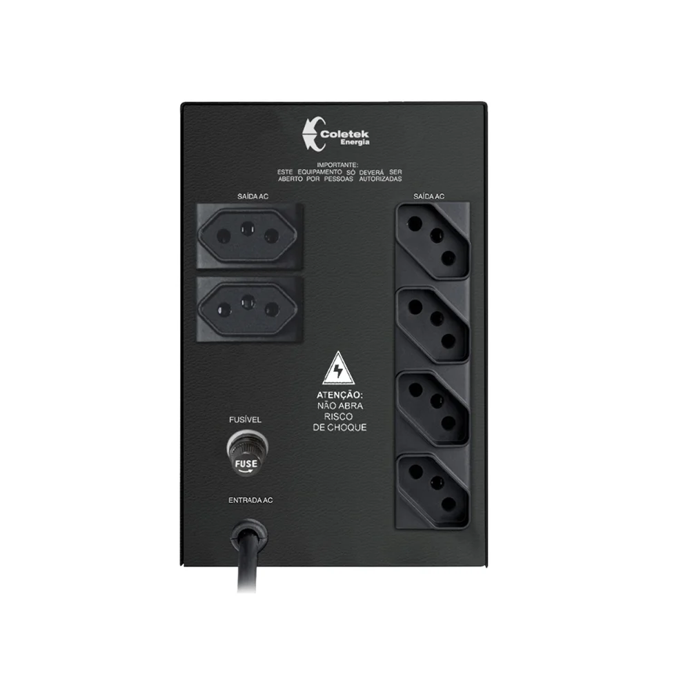 Imagem 2 de 3 do produto Estabilizador 3200va Preto 6 Tomadas Es-3200va Coletek