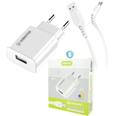 Carregador V8 1usb Qc 15w T502uv Kimaster Micro Usb