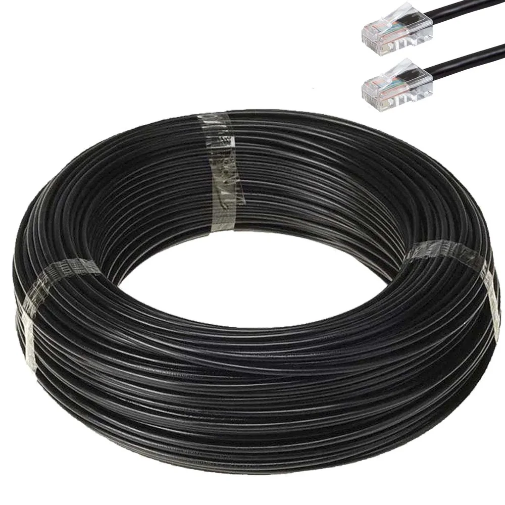 Cabo De Rede Anatel Furukawa Montado 50 Metros Cat5e Preto Cabo De Rede Anatel Furukawa Montado 50 Metros Cat5e Preto