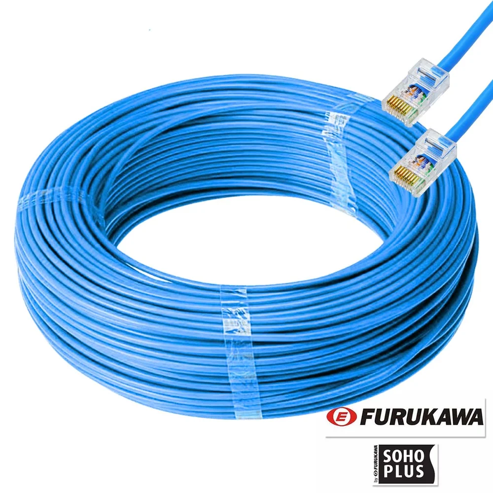 Cabo De Rede Anatel Furukawa Montado 30 Metros Cat5e Azul