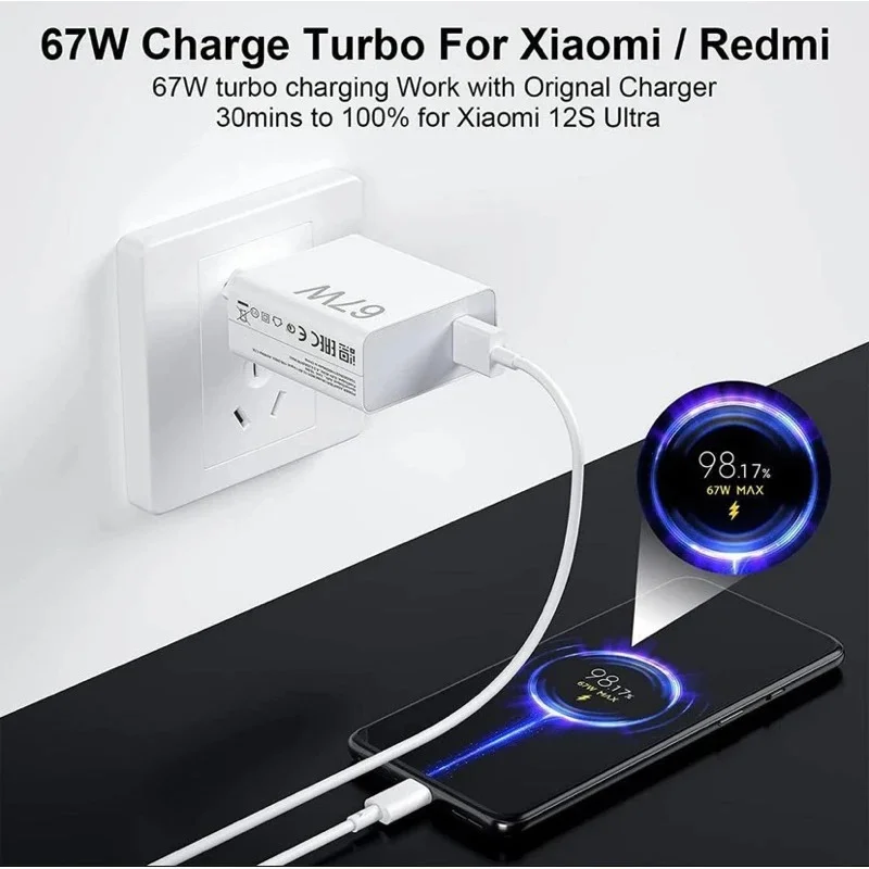 Imagem 2 de 5 do produto Carregador Turbo 67w Com Cabo
