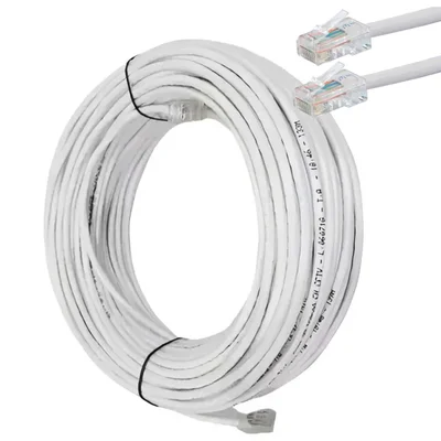 Cabo De Rede Cftv 15 Metros 8 Vias Upt 4 Pares Cat5 Branco