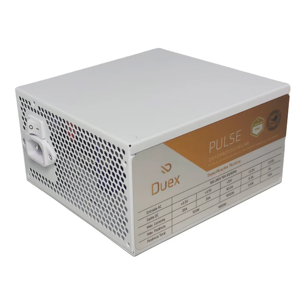 Imagem 5 de 5 do produto Fonte De Alimentação Duex Multi White 1000w Cybenetics Gold Teclab Full Modular - Dxfopro1000wg3w