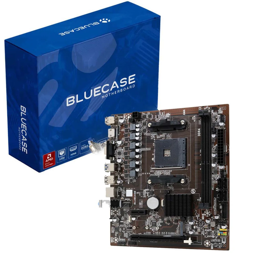 Placa Mãe Am4 A320 Bluecase HDMI M2 Nvme P/ Ryzen 1ª Até 5ª 4