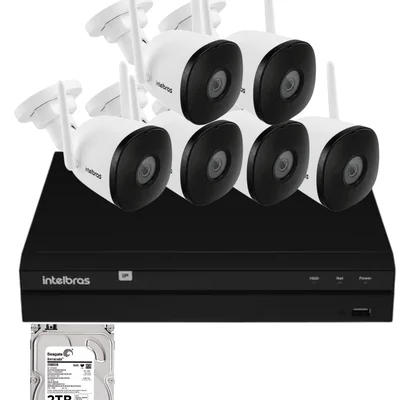 Kit 6 Câmeras Intelbras Im5 Full Hd Nvd 1408 Intelbras Com Hd 2TB.