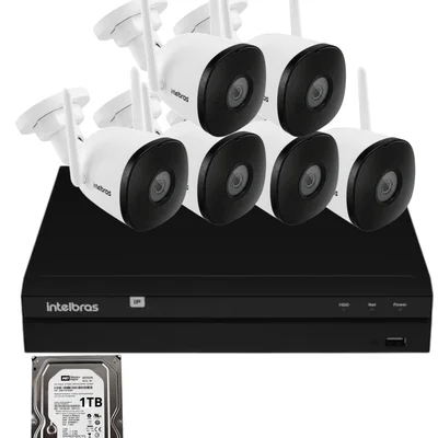 Kit 6 Câmeras Intelbras Im5 Full Hd Nvd 1408 Intelbras Com Hd 1TB.