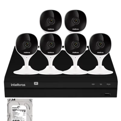 Kit 6 Câmeras Intelbras Imx-c Full Hd Nvd  1408 Intelbras Com Hd 2TB.