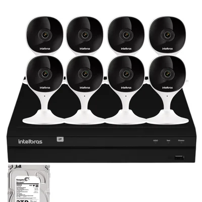 Kit 8 Câmeras Intelbras Imx-c Full Hd Nvd  1408 Intelbras Com Hd 2TB.