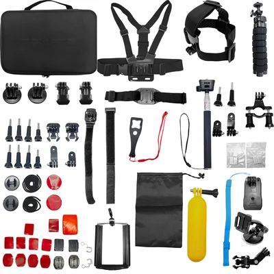 Kit de Acessórios para Câmera De Ação 54 Em 1 Compatível Com Gopro Hero Gopro Max Gopro Fusion Insta360 Dji Osmo Action 2 Akaso