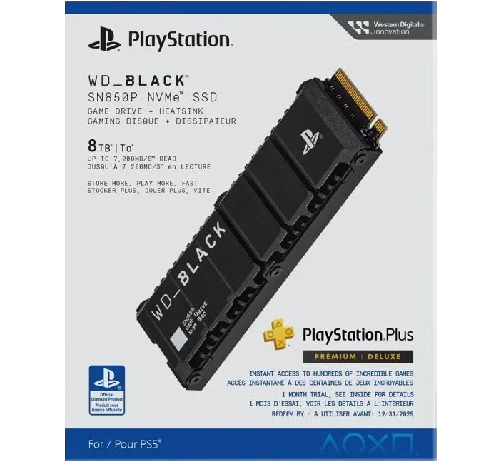 SSD Ps5 Playstation 5 8TB Licenciado WD_BLACK SN850P - Wdbbyv0080bnc-wrsn
