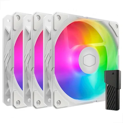 Kit 3 Fan Branco Cooler Master Sickleflow Edge 120mm ARGB