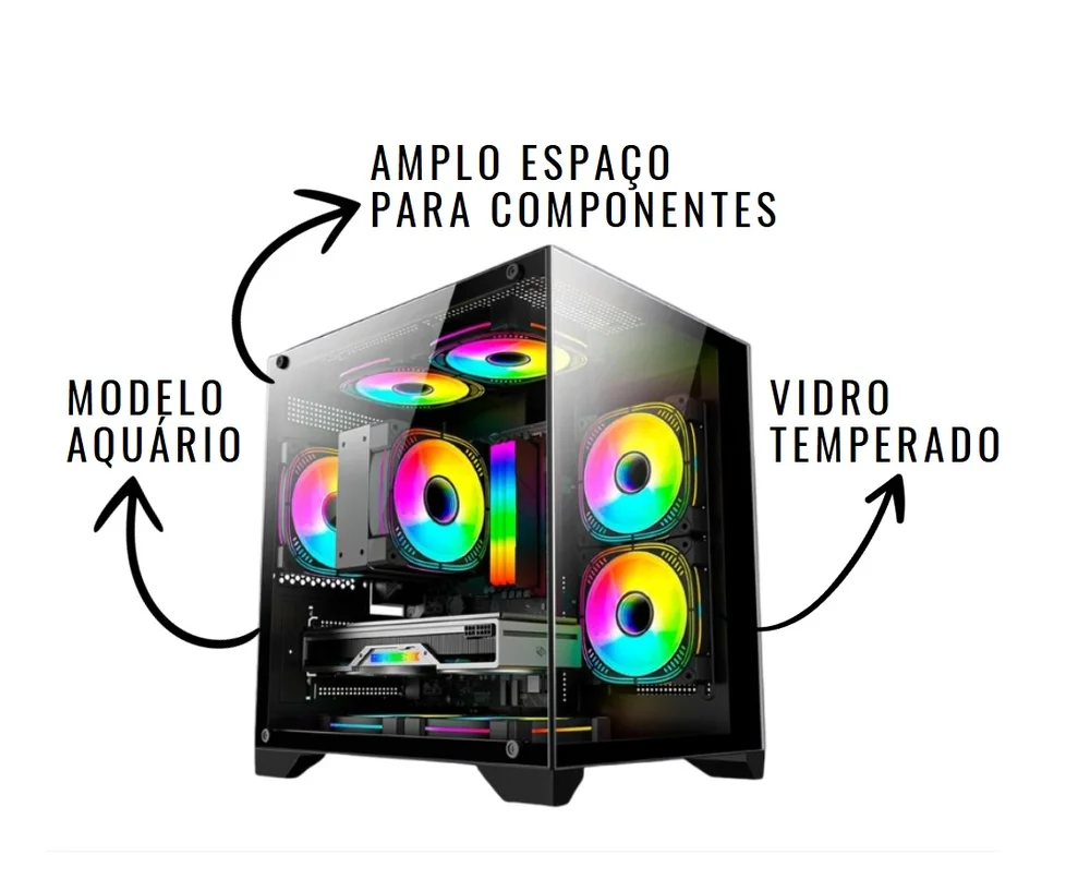 PC Gamer Alligator Shop Intel i5 12400f, Geforce RTX 3050, Memoria 16gb Ddr4, SSD 480GB - view 2