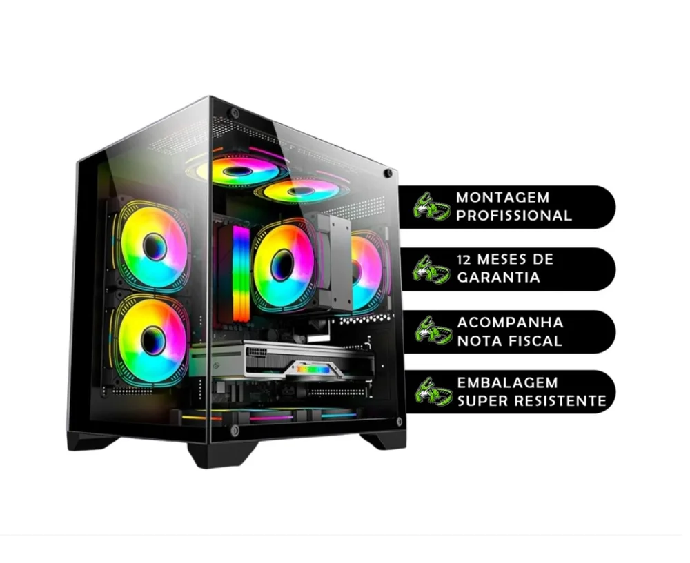 PC Gamer Alligator Shop Intel i5 12400f, Geforce RTX 3050, Memoria 16gb Ddr4, SSD 480GB - view 3