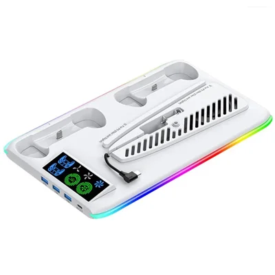 Base Cooler Compativel Ps5 Pro Slim Fat RGB Iv-p5364