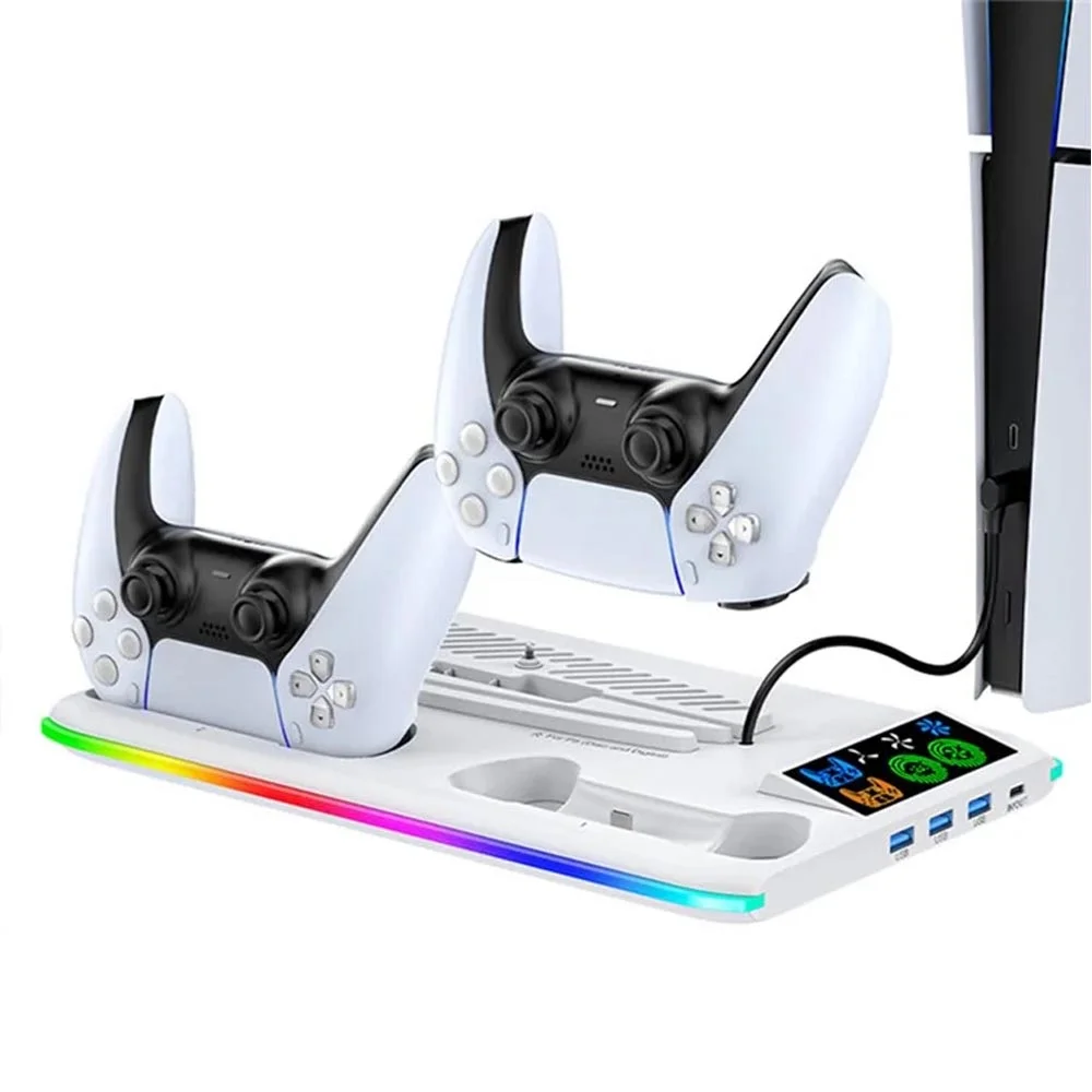 Imagem 4 de 5 do produto Base Cooler Compativel Ps5 Pro Slim Fat RGB Iv-p5364