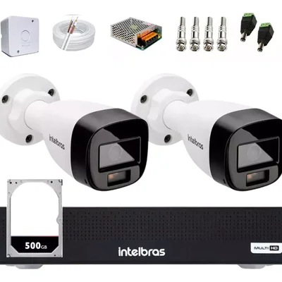 Kit Intelbras 2 Câmeras Full Color C/ Audio Dvr 4ch 1104c C/hd