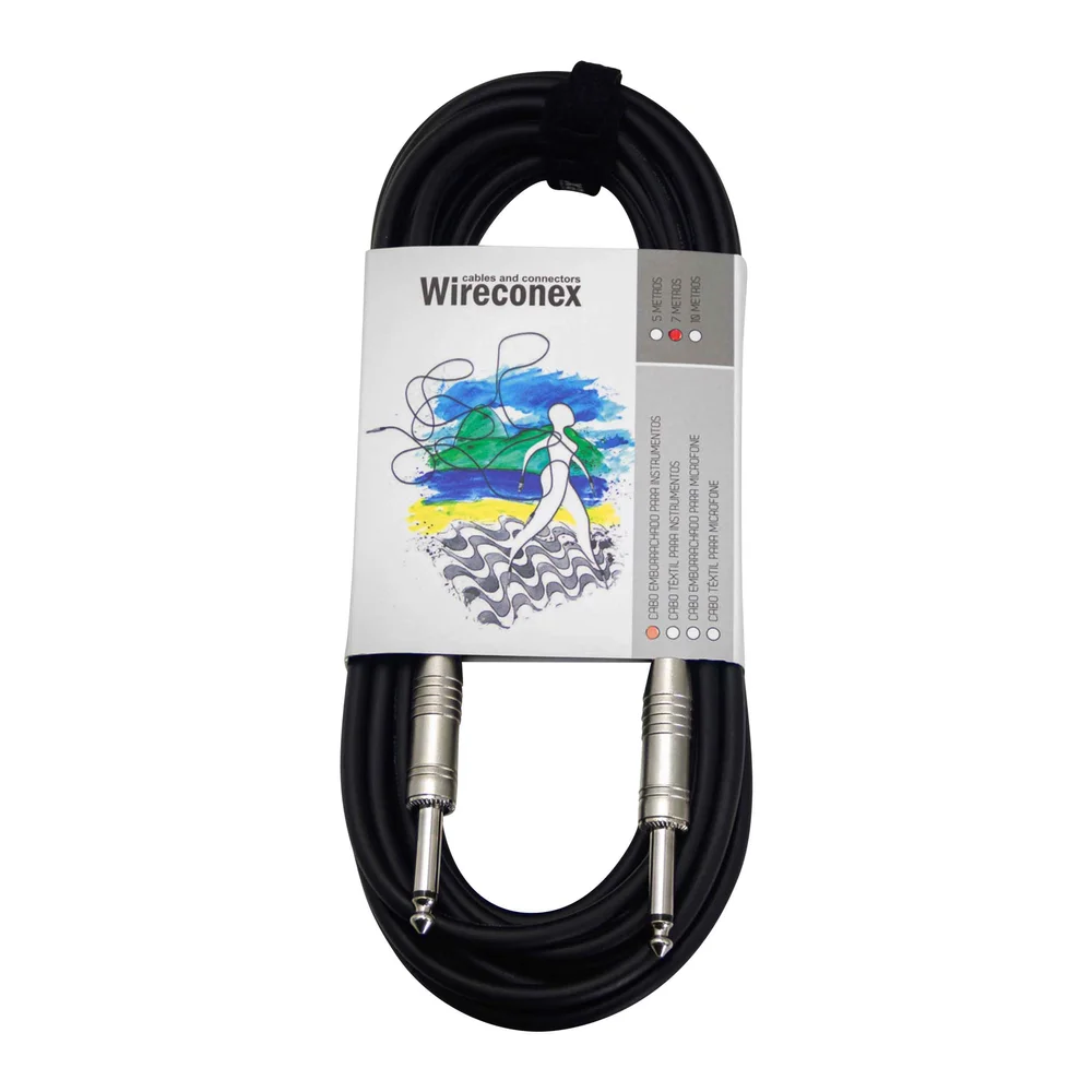 Imagem 3 de 3 do produto Cabo Para Instrumentos Emborrachado P10 P10 7 Metros Guiem-07 Wireconex