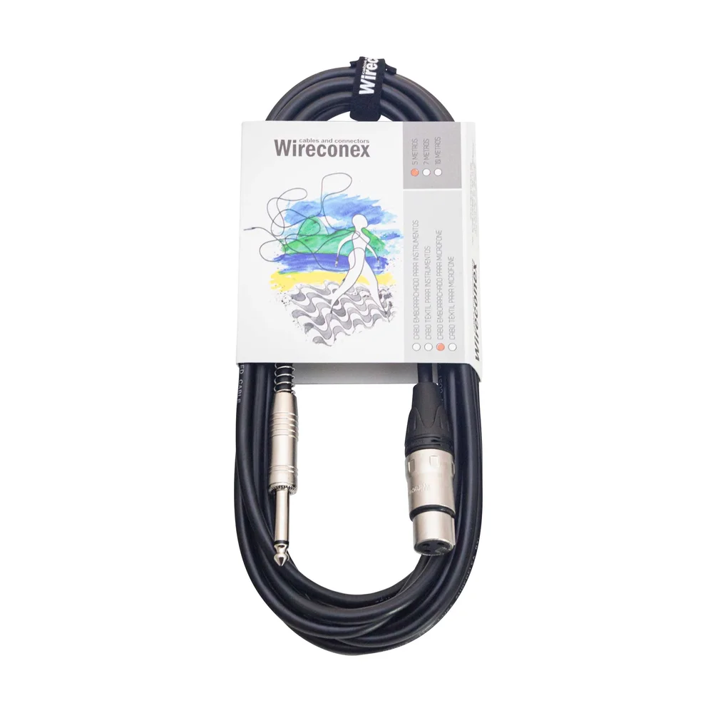 Imagem 2 de 3 do produto Cabo Para Microfone Emborrachado P10 Xlr 5 Metros Mpae-05 Wireconex