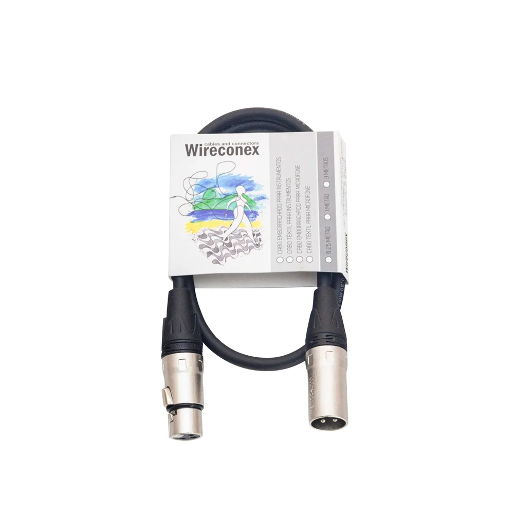 Imagem 2 de 3 do produto Cabo Para Microfone Emborrachado Xlr Xlr 1 Metro Mpbe-1 Wireconex