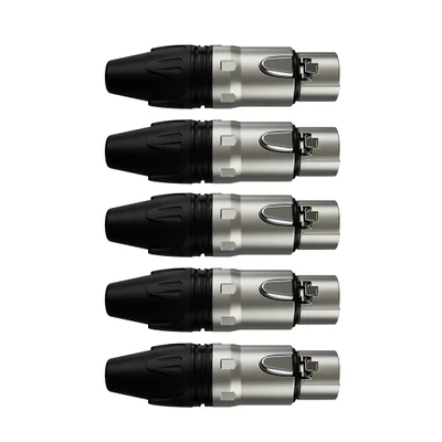 Conector Xlr Femea Wc 1003 Fl Bk Ni 3p Cabo Wireconex 05 Unidades
