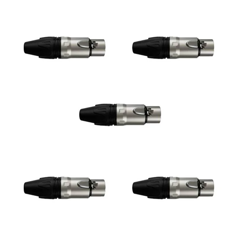 Imagem 4 de 5 do produto Conector Xlr Femea Wc 1003 Fl Bk Ni 3p Cabo Wireconex 05 Unidades