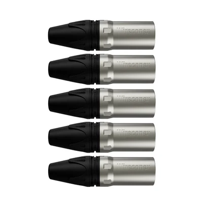 Conector Xlr Macho Wc 1013 Ml Bk Ni 3p Cabo Wireconex 05 Unidades