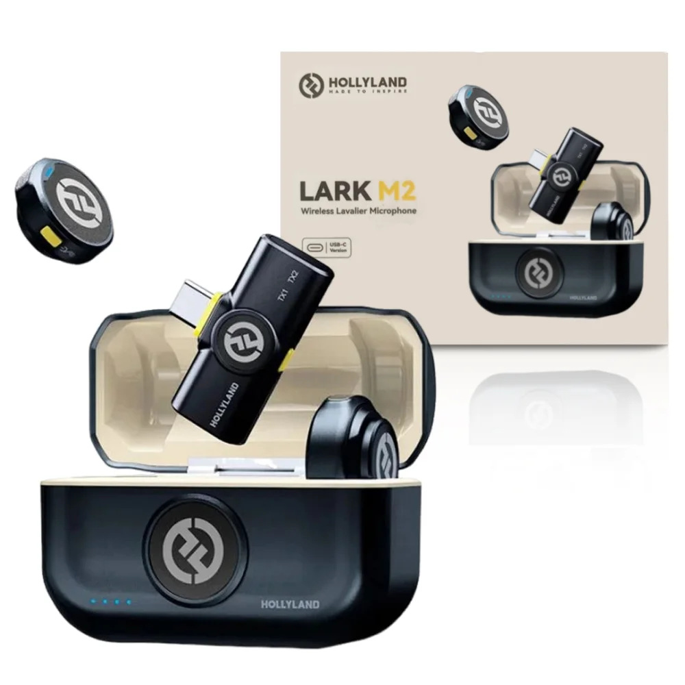 トランシーバー Hollyland Lark M2 Hollyland Lark M2 Microfone Lavalier sem fio para iPhone/Android