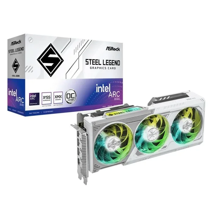 Placa De Vídeo Asrock Intel Arc B580 Steel Legend Oc 12gb Gddr6 192 Bits - 90-ga5czz-00uanf