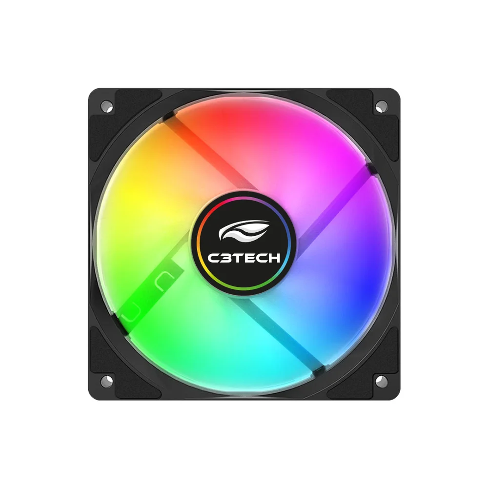 Imagem 2 de 4 do produto Cooler Fan C3tech RGB 12cm 120mm ARGB 6pinos Preto - F9-l260bk