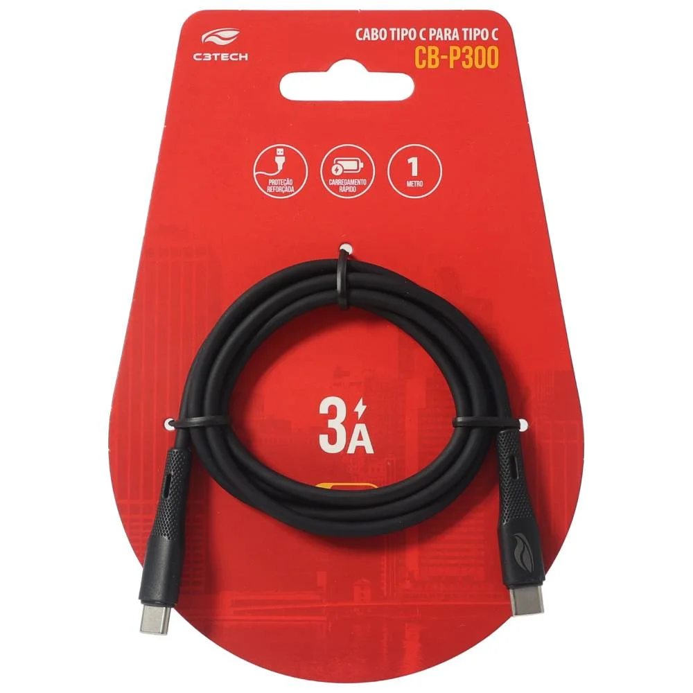Imagem 2 de 5 do produto Cabo C3tech Usb Tipo-c 1m Cb-p300bk - Preto