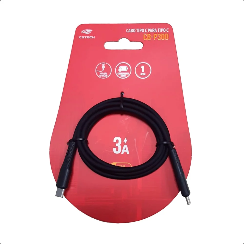 Imagem 4 de 5 do produto Cabo C3tech Usb Tipo-c 1m Cb-p300bk - Preto