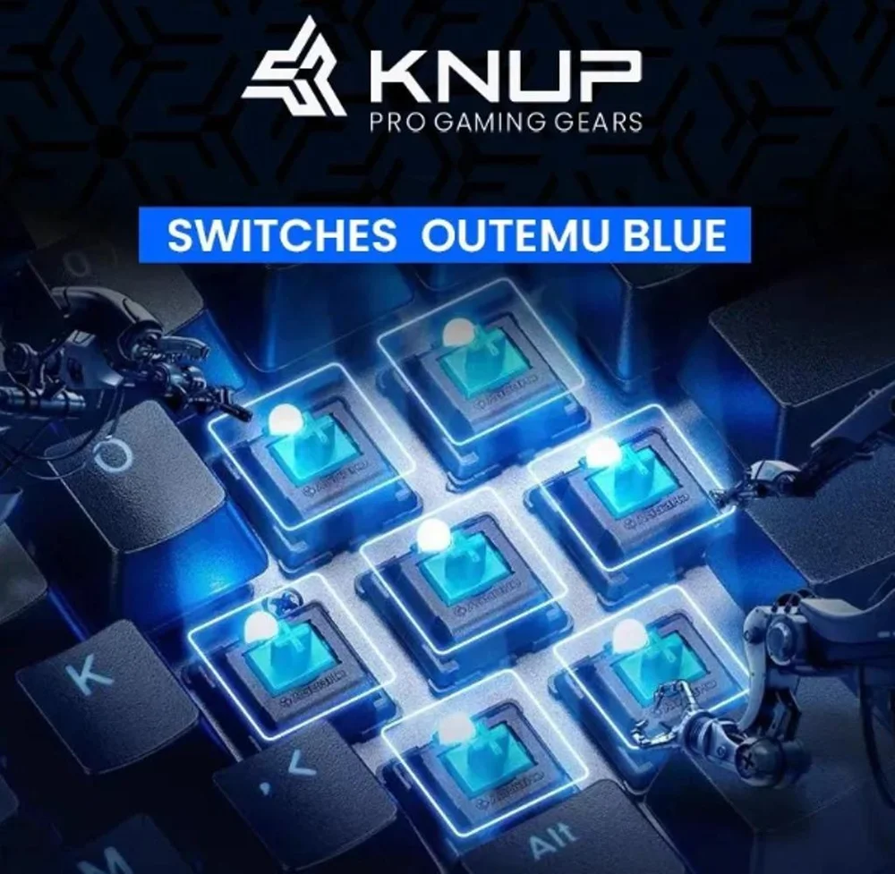 Imagem 2 de 4 do produto Teclado Gamer Com Fio Knup Kp-te114 Rainbown RGB Anti Ghosting Switch Blue