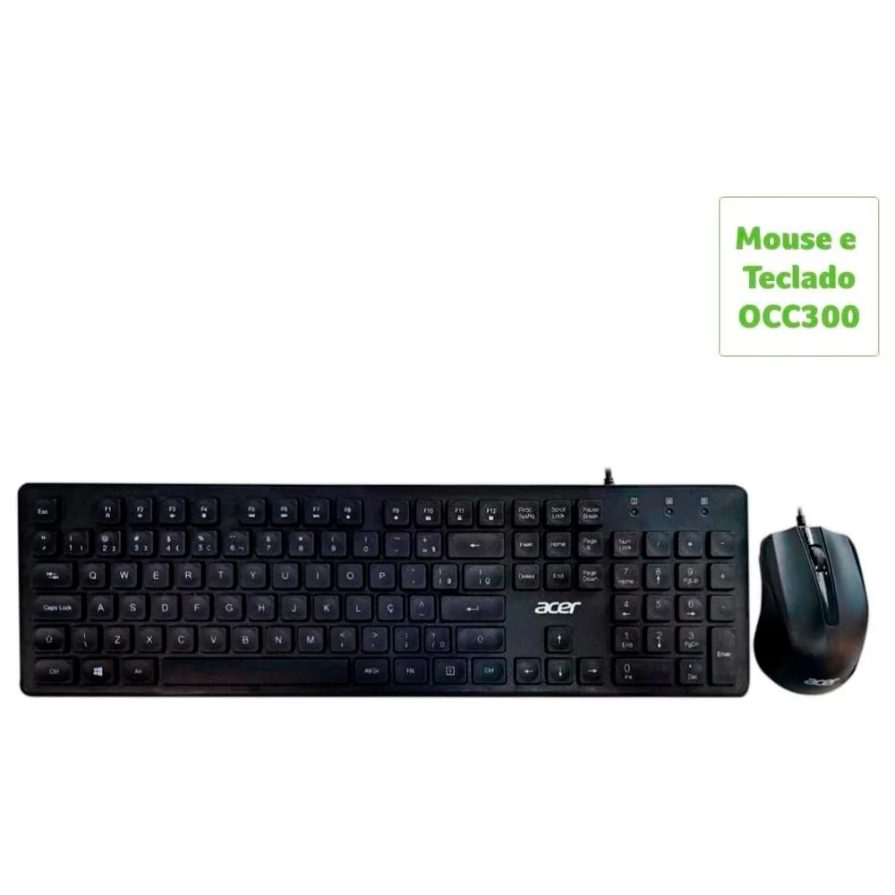 Imagem 2 de 5 do produto Kit Acer Teclado + Mouse Kit Acer Teclado + Mouse Occ300 Office Gen 2 Com Cabo