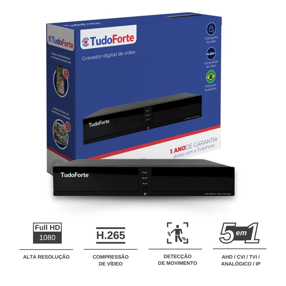 Imagem 2 de 5 do produto Kit 2 Câmeras Intelbras Vhc 1120 B Hd 720p Visão Noturna 20m + Dvr Tudo Forte 4 Canais Com App Xmeye