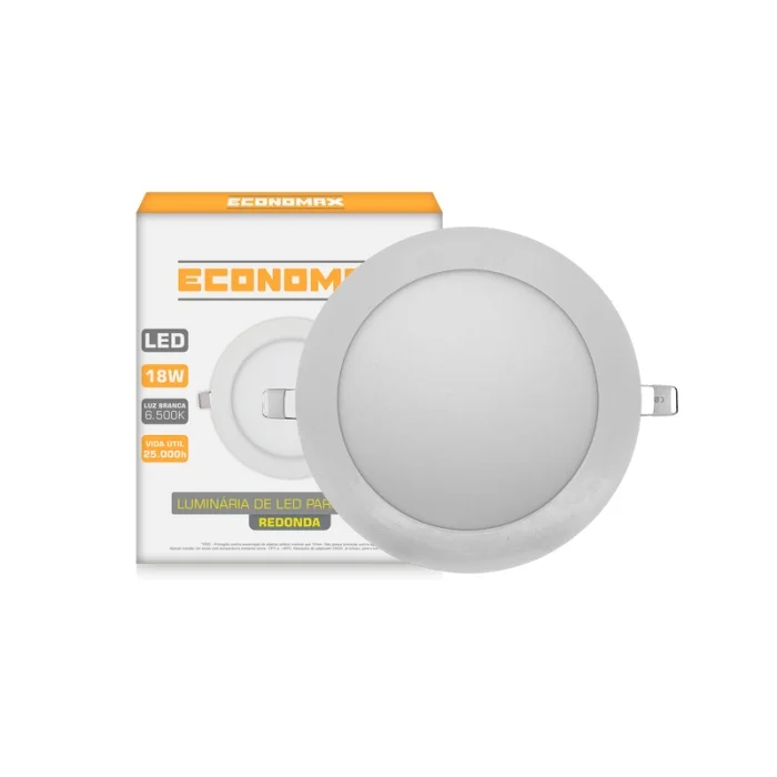 Imagem 3 de 4 do produto Painel LED Embutir 18w Redondo Branco Frio Bivolt