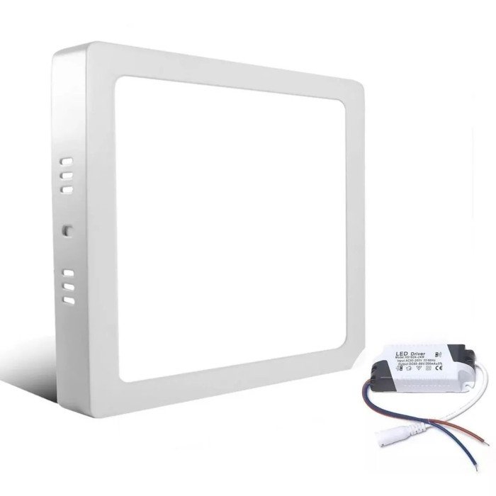 Painel LED Sobrepor 12w Quadrado Branco Frio Bivolt