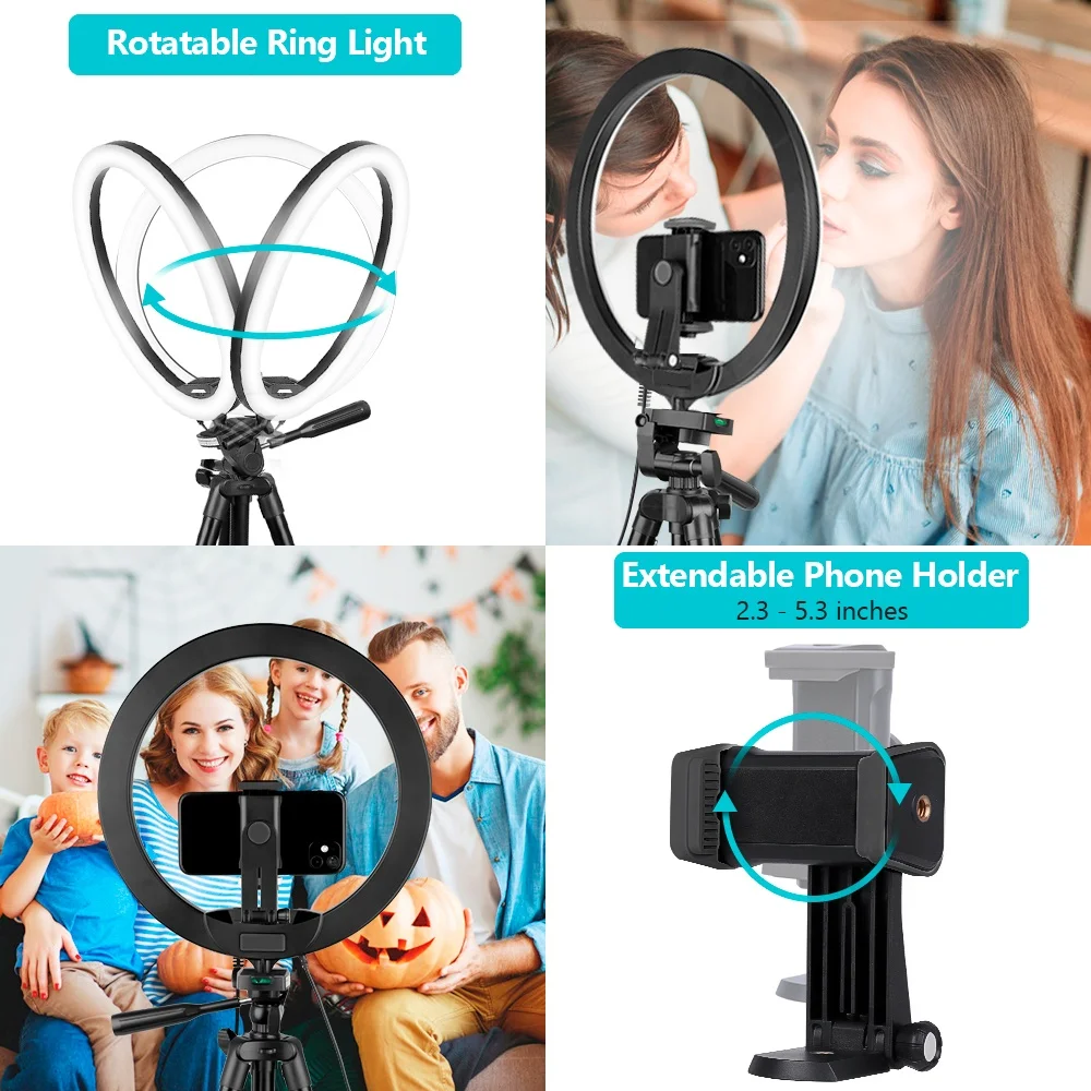Imagem 3 de 5 do produto Sensyne 10" RGB Ring Light & 50" Selfie Stick Tripod (touch Pad) B0bw3brh5f
