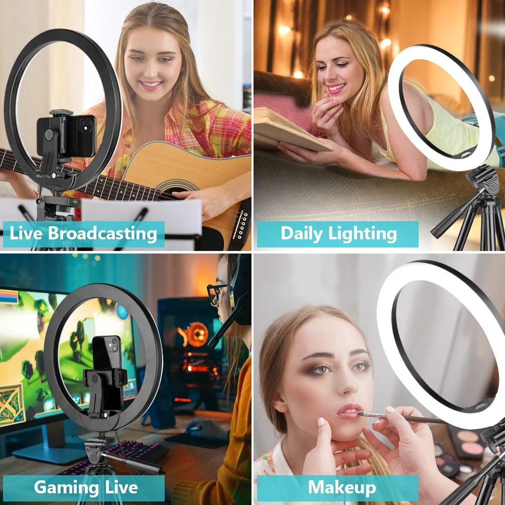 Imagem 4 de 5 do produto Sensyne 10" RGB Ring Light & 50" Selfie Stick Tripod (touch Pad) B0bw3brh5f