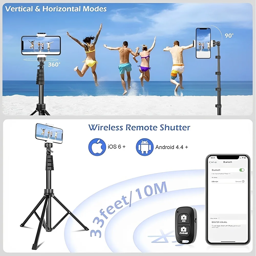Imagem 3 de 5 do produto Sensyne 62" Tripod Stand (selfie Stick) Black B09tqy66nh