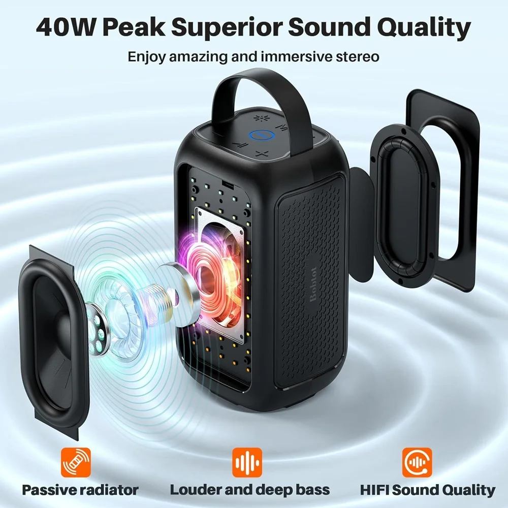 Imagem 4 de 5 do produto Caixa De Som Bluetooth Bobtot Ep20 Portátil Preta