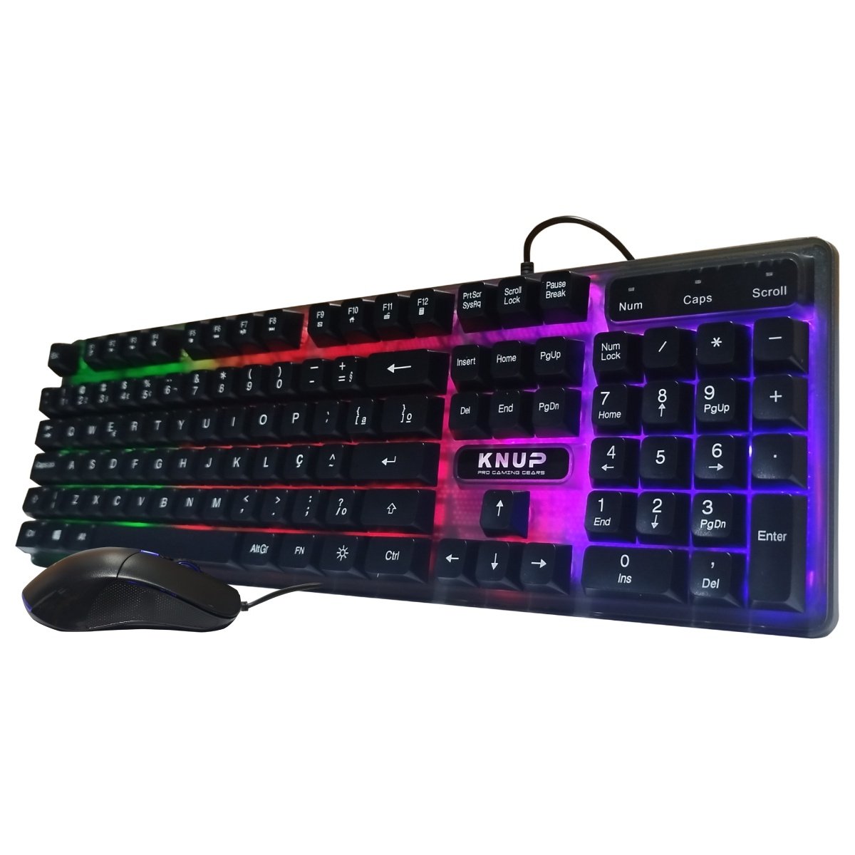 Kit Gamer Teclado E Mouse Com LED Colorido Teclas Macias E Silenciosas Membrana