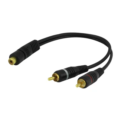2x Cabo Y Rca 1 Fêmea 2 Rca Macho 25 Cm Módulo Automotivo