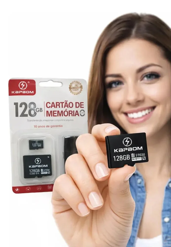 Cartão De Memória 128GB Classe 10 + Adaptador Sd + Pen Drive