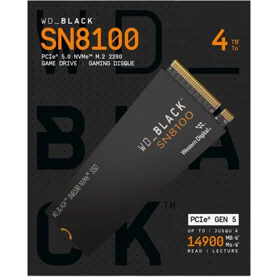 新品未使用 WD_BLACK SN8100 4TB M.2 SSD Gen5 M.2 Wd Black Sn8100 Nvme Gen5 4tb 14900mb/s Por 14000mb/s Preto
