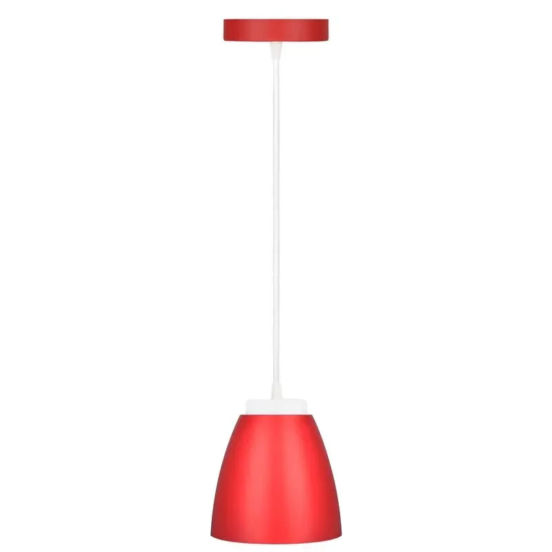 Luminária Pendente 9w Branca Fria Cor Vermelha Bivolt.