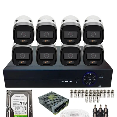 Kit 8 Câmeras De Segurança 1220b Full Color Intelbras Com Dvr 8 Canais Incluso Hd De 1TB Já Instalado