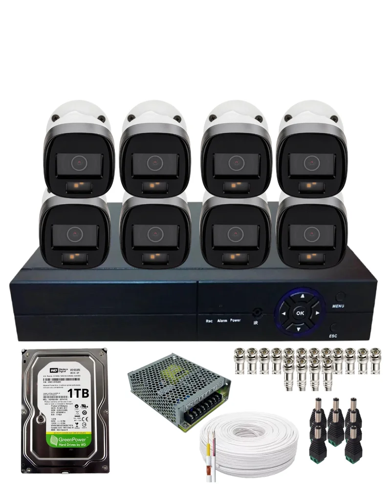 Imagem 1 de 5 do produto Kit 8 Câmeras De Segurança 1220b Full Color Intelbras Com Dvr 8 Canais Incluso Hd De 1TB Já Instalado