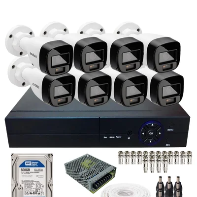 Kit Monitoramento 8 Câmeras Full Color Intelbras  Dvr 8ch Alta Performance Com Hd Instalado
