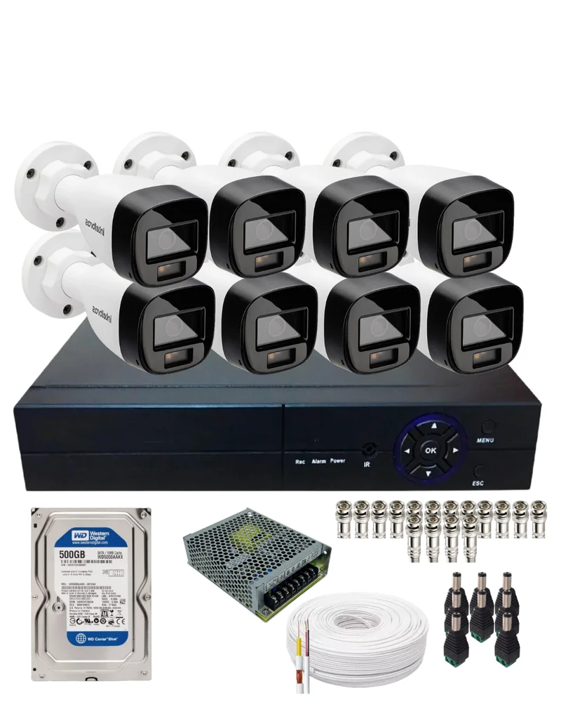 Imagem 1 de 5 do produto Kit Monitoramento 8 Câmeras Full Color Intelbras  Dvr 8ch Alta Performance Com Hd Instalado