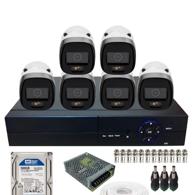 Kit Vigilância 6 Câmeras Intelbras 1220b Full Color Dvr 8 Canais Acompanha Hd